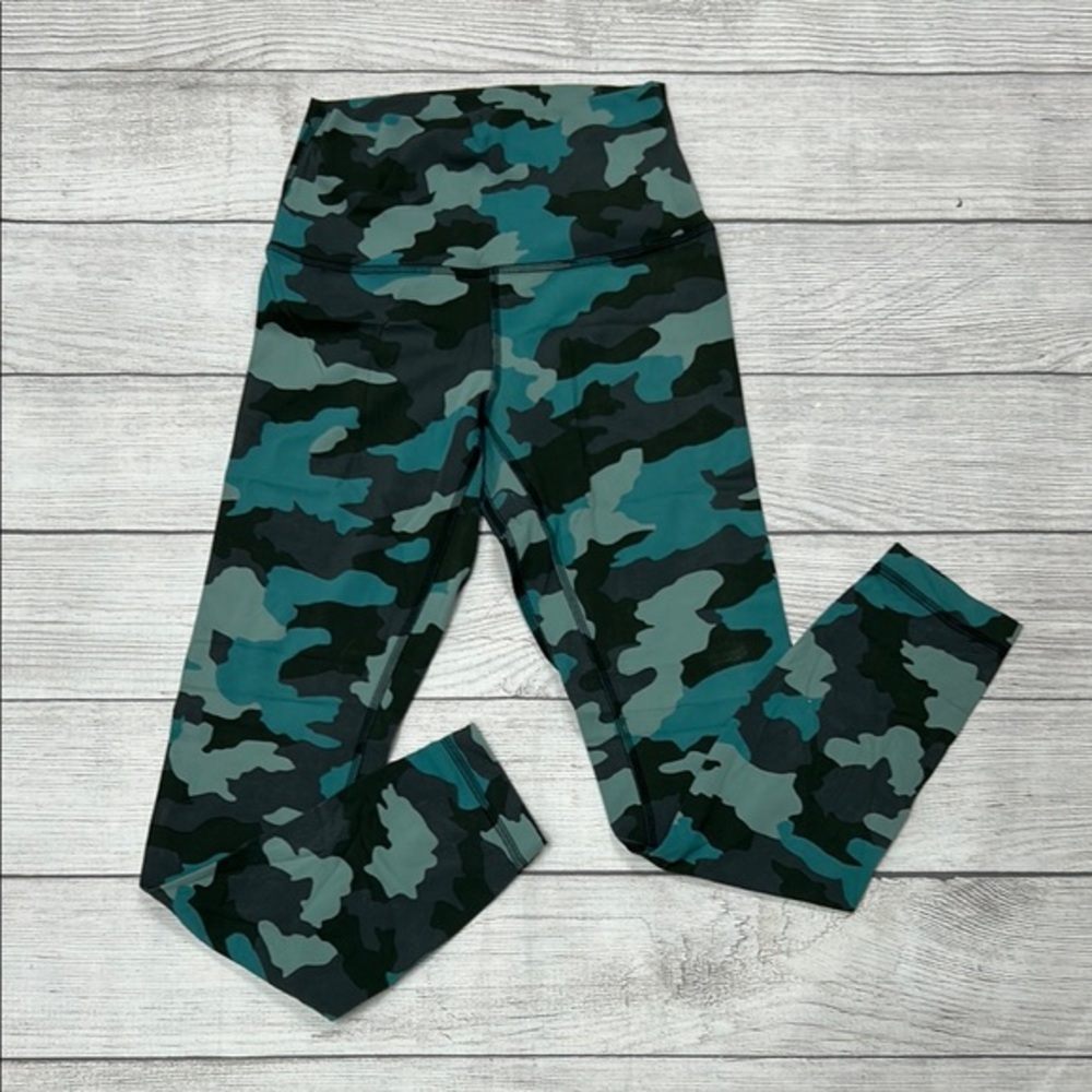 lululemon athletica Teal & Black Camouflage High-Rise Leggings